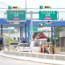 A car enters a turnpike 22 miles