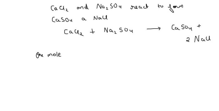 Cacl2 + na2so4 balanced equation