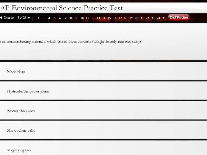 Ap environmental science midterm practice test