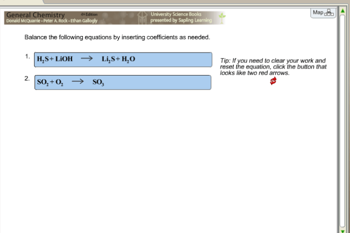 Balance the equation by inserting coefficients as needed